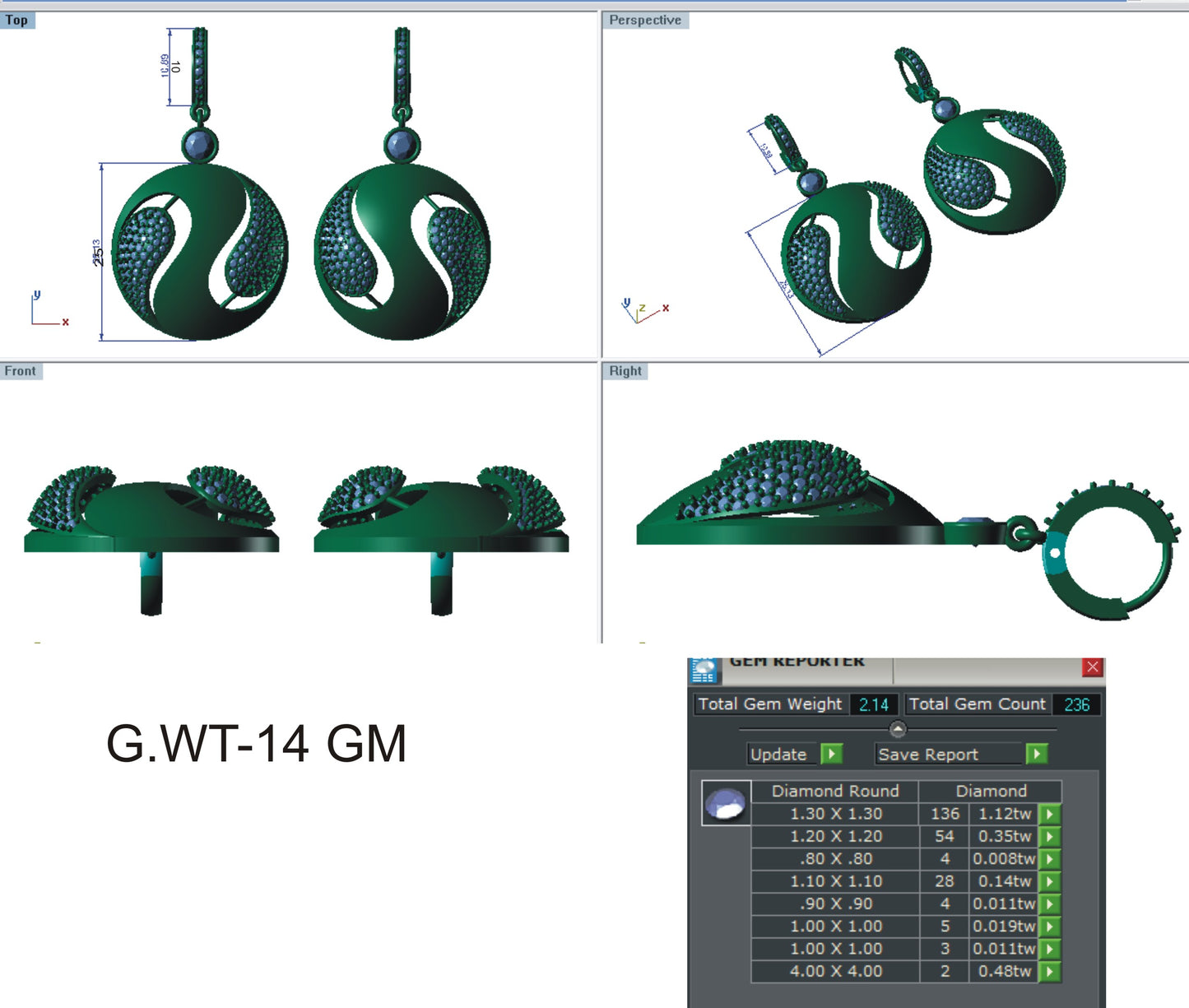 3D Jewelry Files Earring Model 3DM EZ ER-23