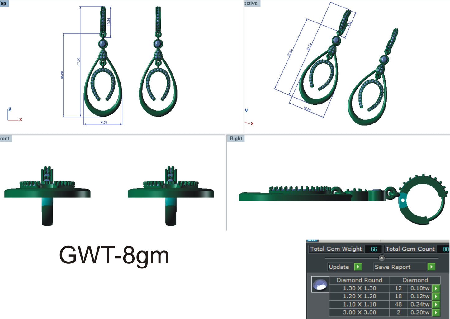 3D Jewelry Files Earring Model 3DM EZ ER-25