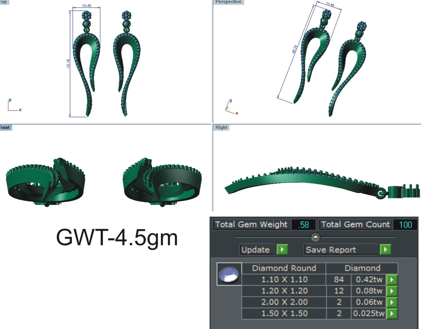 3D Jewelry Files Earring Model 3DM EZ ER-26