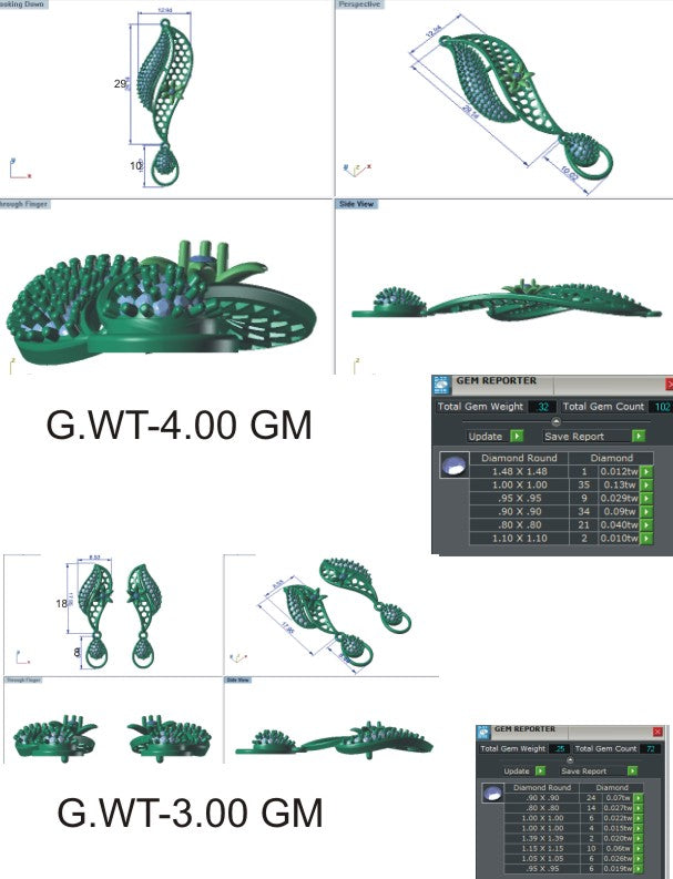 3D Jewelry Files Set Model 3DM STL EZ PS 5029