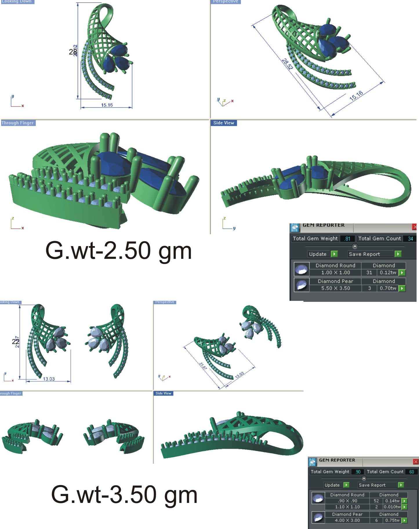 3D Jewelry Files Set Model 3DM STL EZ PS 5030