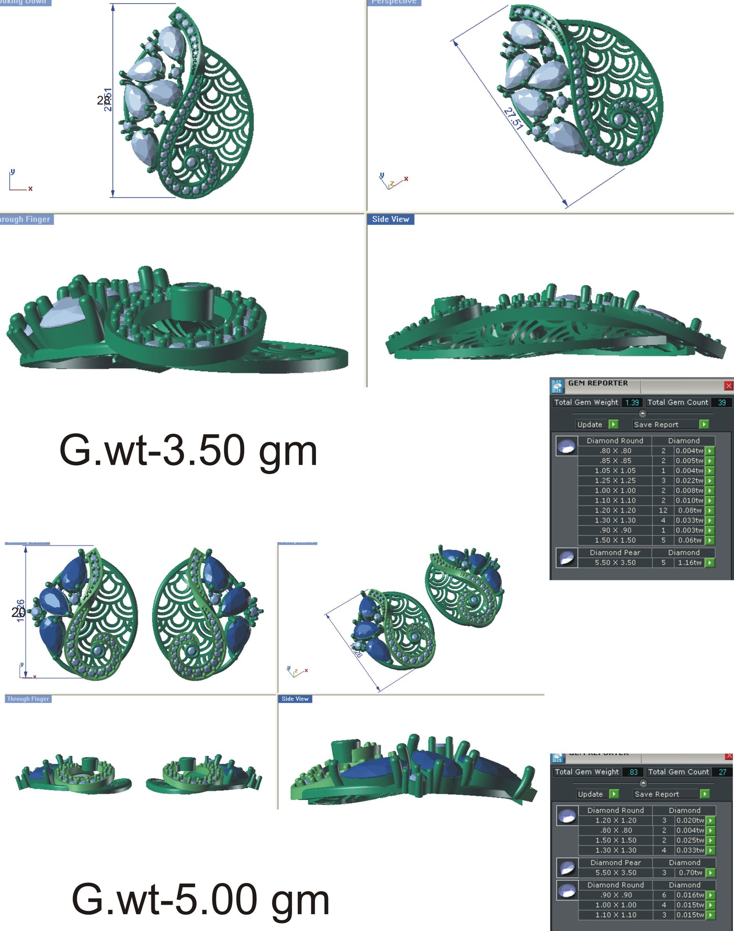 3D Jewelry Files Set Model 3DM STL EZ PS 5032