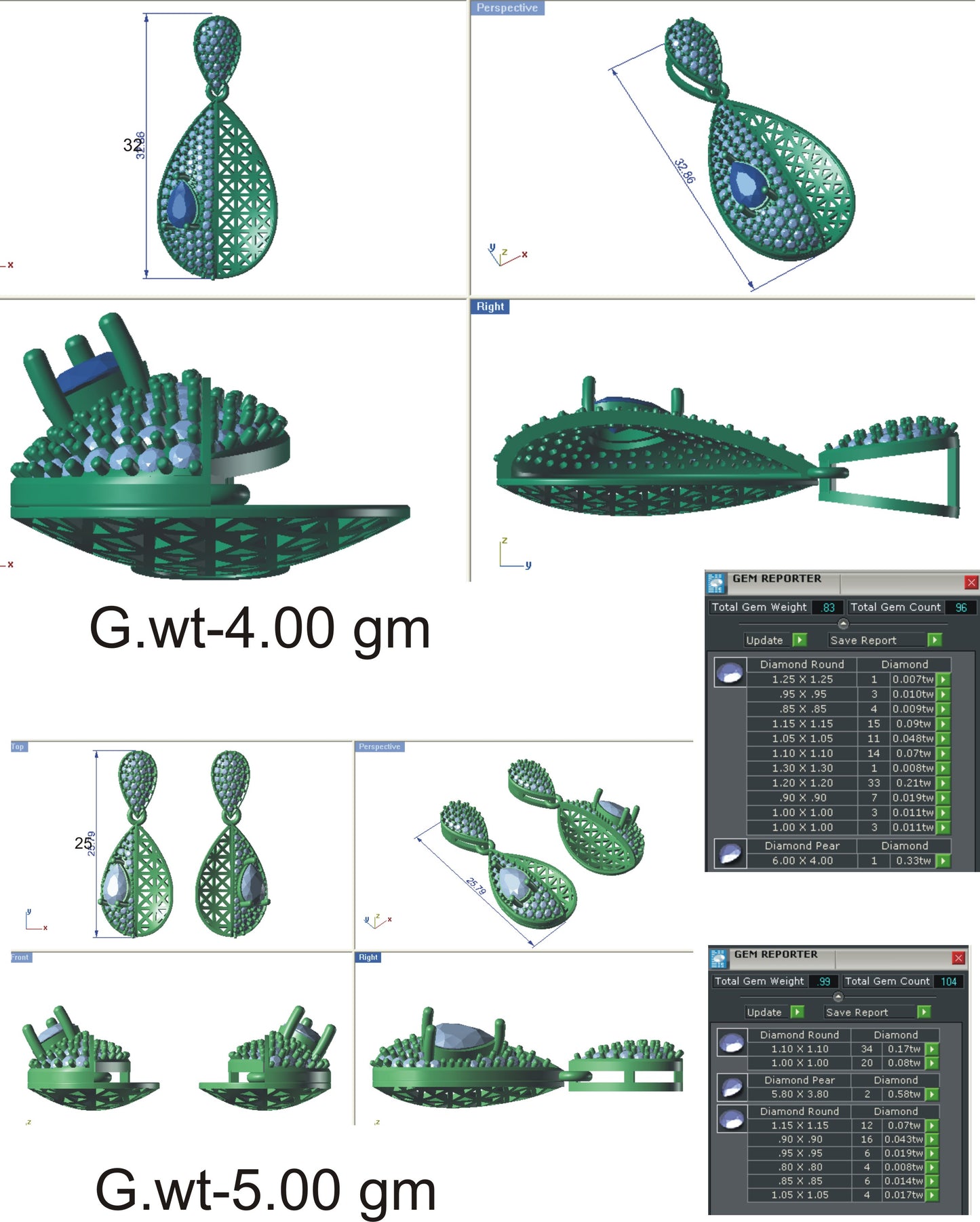 3D Jewelry Files Set Model 3DM STL EZ PS 5033