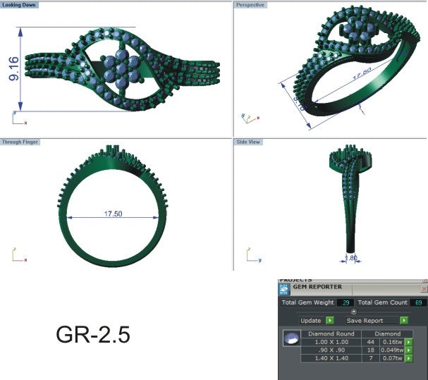 3D Jewelry Files Ring Model 3DM STL EZ R-10