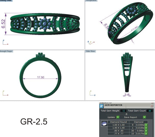 3D Jewelry Files Ring Model 3DM STL EZ R-11