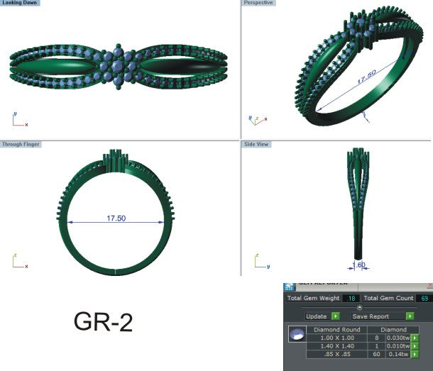 3D Jewelry Files Ring Model 3DM STL EZ R-13