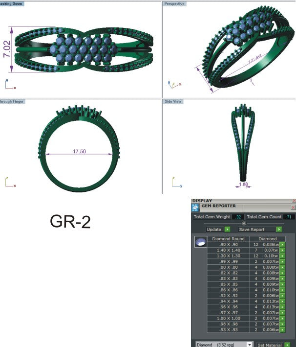 3D Jewelry Files Ring Model 3DM STL EZ R-15