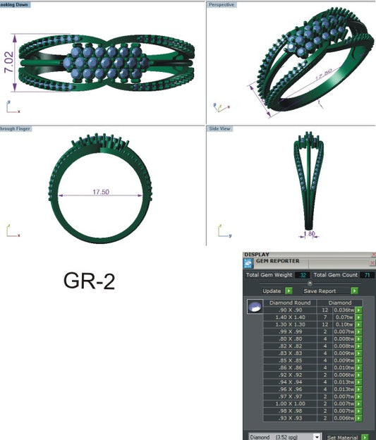 3D Jewelry Files Ring Model 3DM STL EZ R-15