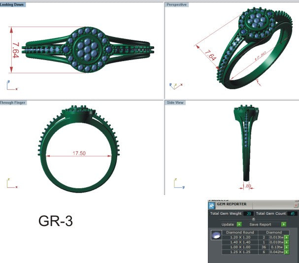 3D Jewelry Files Ring Model 3DM STL R-1