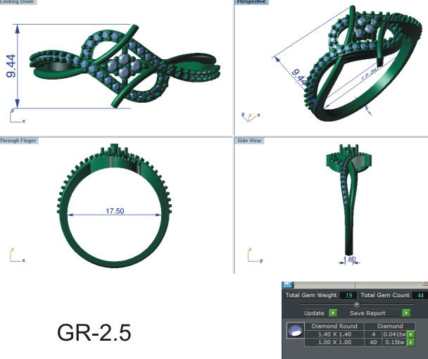 3D Jewelry Files Ring Model 3DM STL R-2