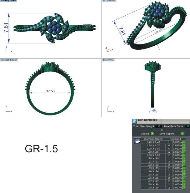 3D Jewelry Files Ring Model 3DM STL EZ R-5