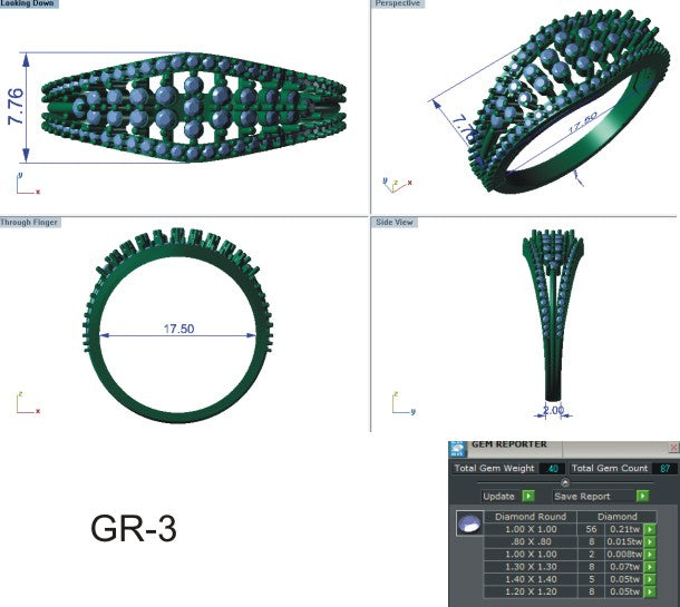 3D Jewelry Files Ring Model 3DM STL EZ R-6