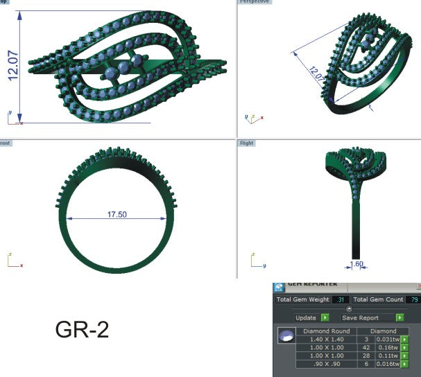 3D Jewelry Files Ring Model 3DM STL EZ R-8