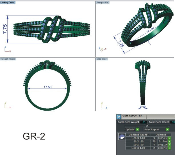 3D Jewelry Files Ring Model 3DM STL EZ R-9