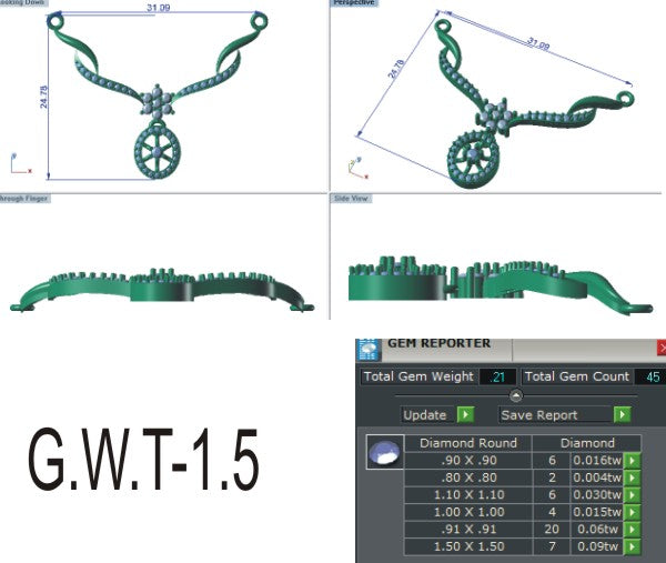 3D Jewelry Files Necklace Model 3DM EZ T-12