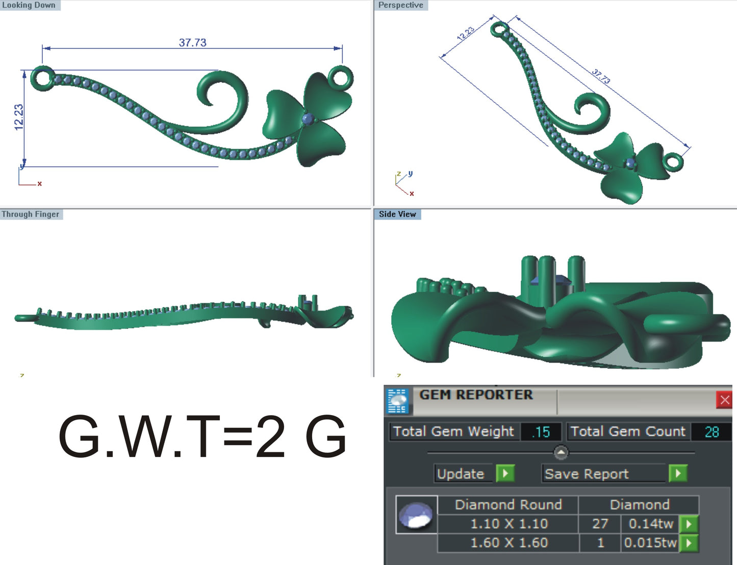 3D Jewelry Files Necklace Model 3DM EZ T-34