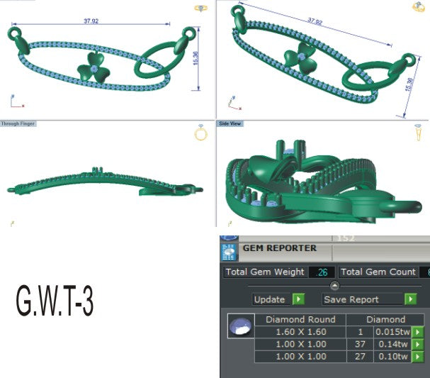 3D Jewelry Files Necklace Model 3DM EZ T-37