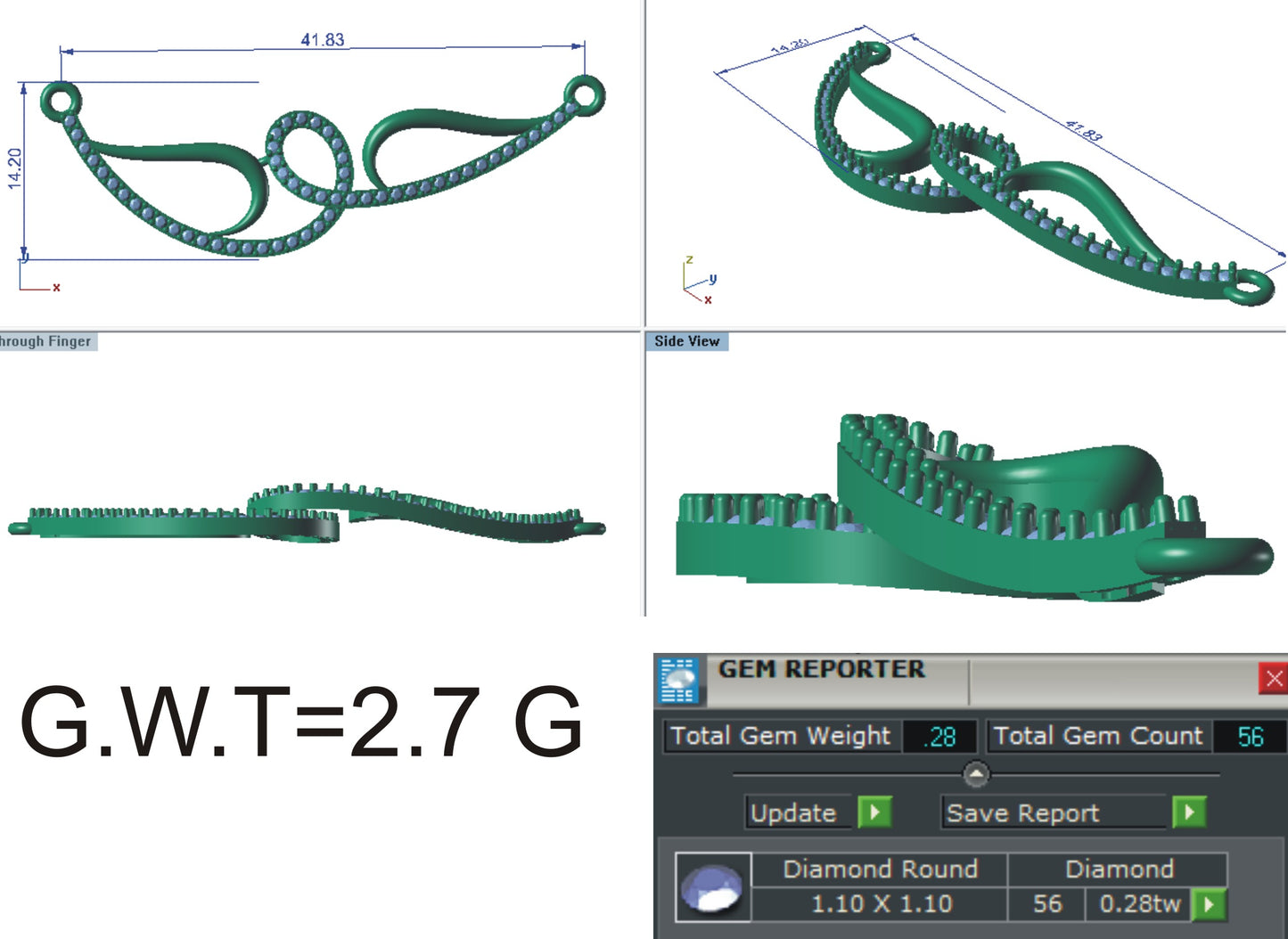 3D Jewelry Files Necklace Model 3DM EZ T-41