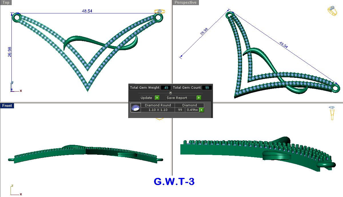 3D Jewelry Files Necklace Model 3DM EZ T-43
