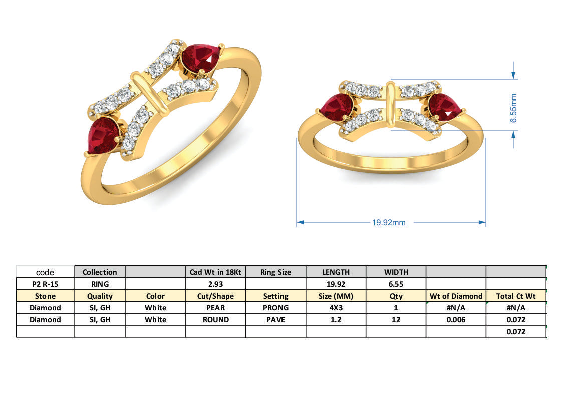 3D Jewelry Files Ring Model 3DM P2 R-15