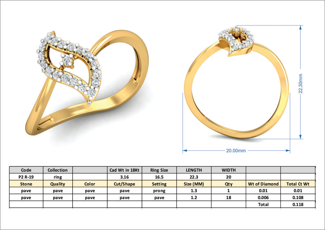 3D Jewelry Files Ring Model 3DM P2 R-19