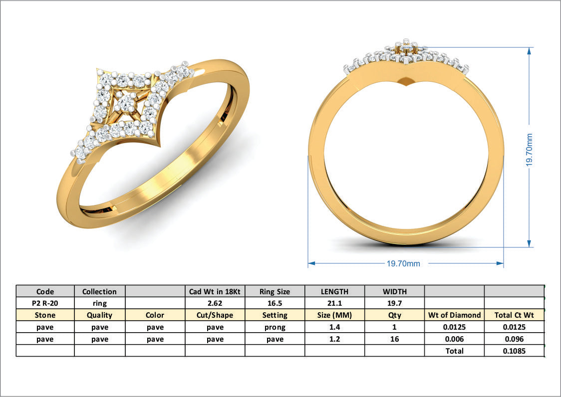 3D Jewelry Files Ring Model 3DM P2 R-20