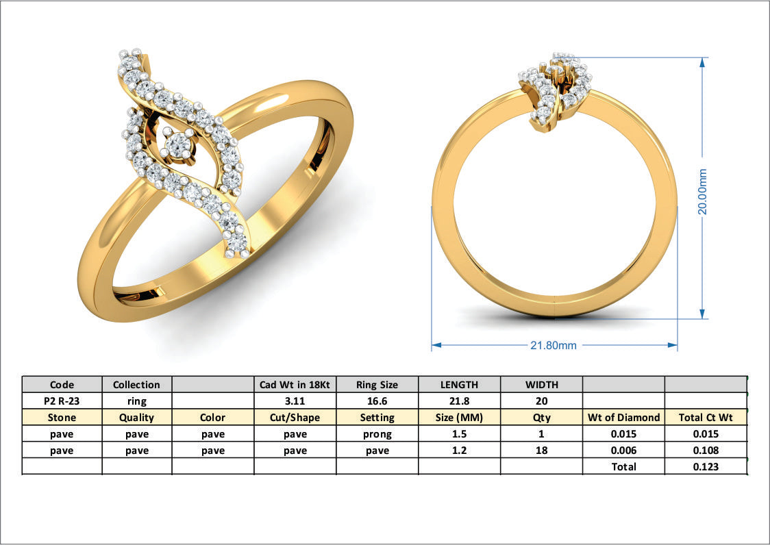 3D Jewelry Files Ring Model 3DM P2 R-23