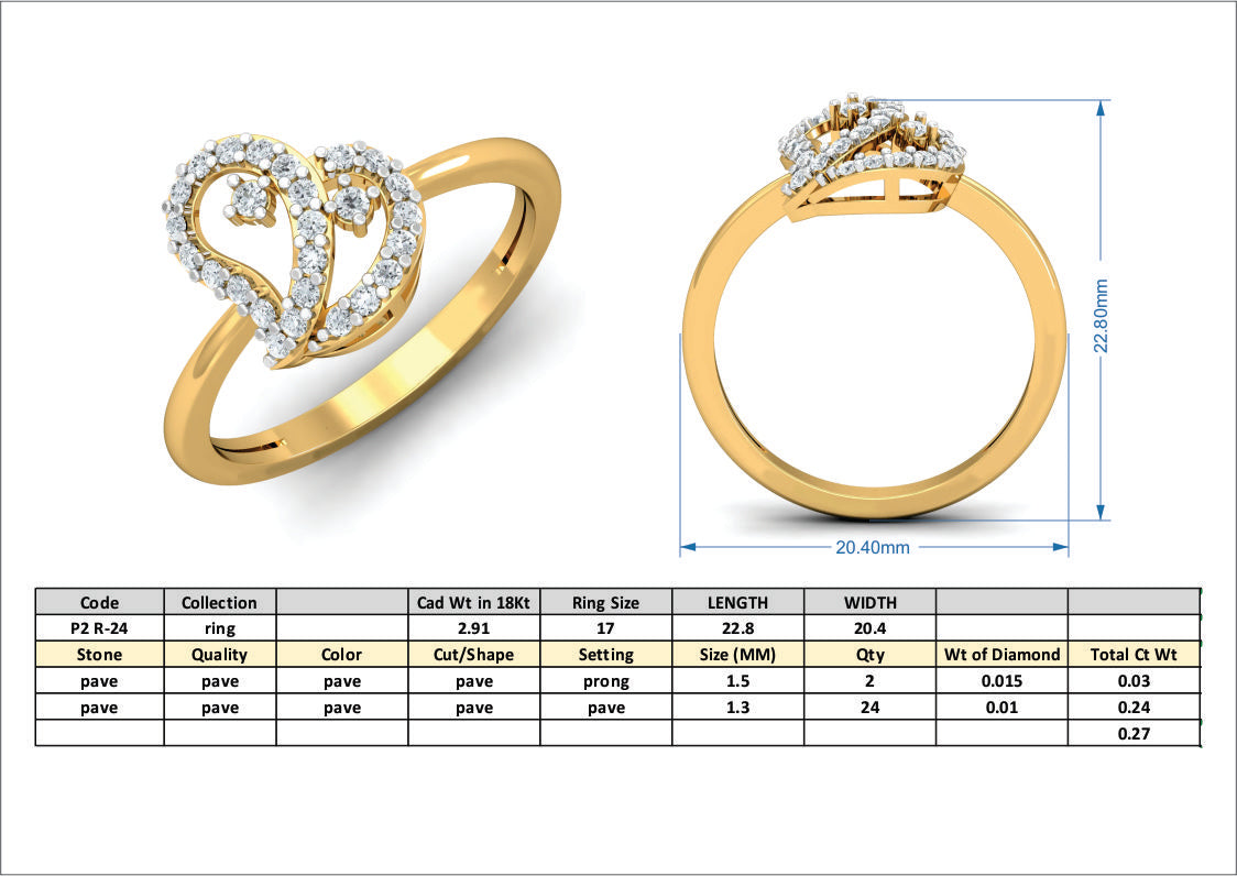 3D Jewelry Files Ring Model 3DM P2 R-24