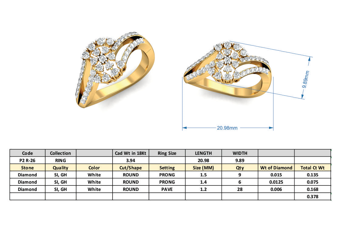 3D Jewelry Files Ring Model 3DM P2 R-26