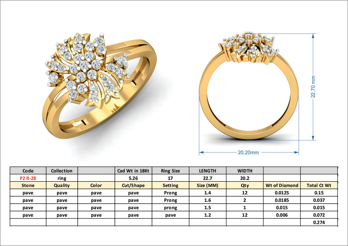 3D Jewelry Files Ring Model 3DM P2 R-28