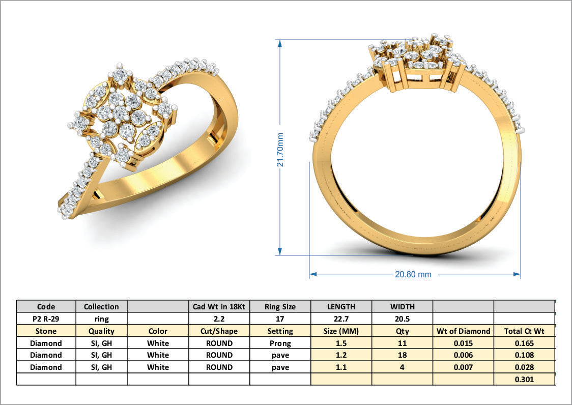 3D Jewelry Files Ring Model 3DM P2 R-29