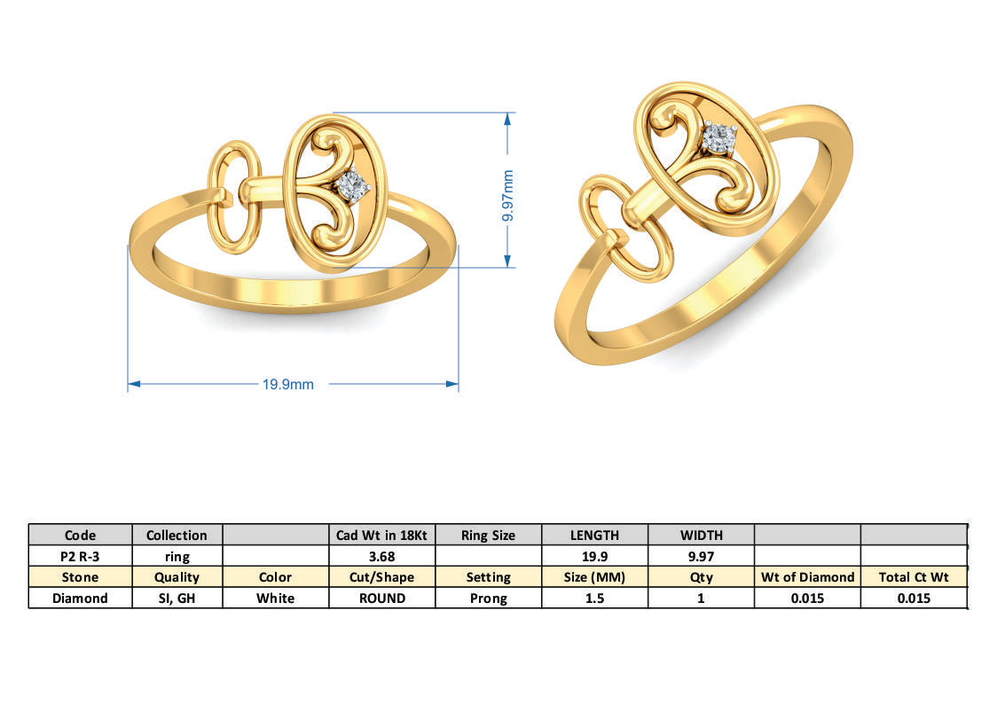 3D Jewelry Files Ring Model 3DM P2 R-3