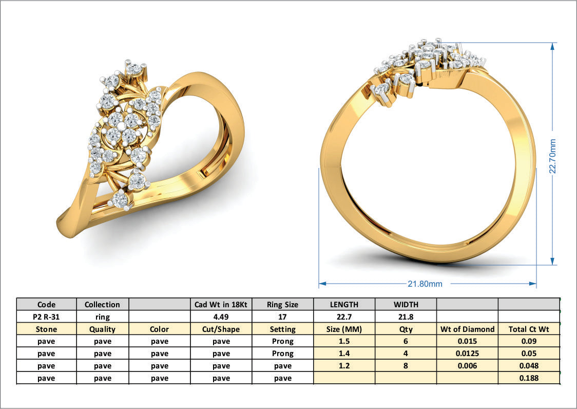 3D Jewelry Files Ring Model 3DM P2 R-31