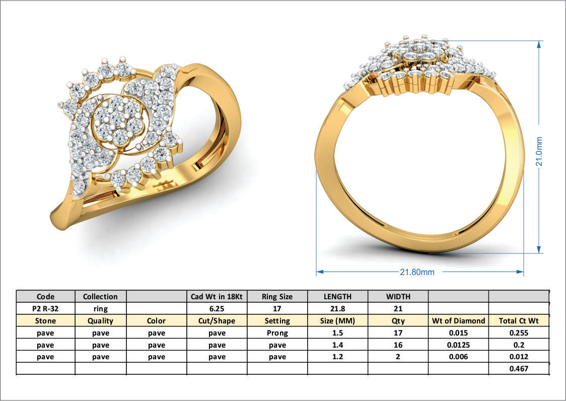 3D Jewelry Files Ring Model 3DM P2 R-32