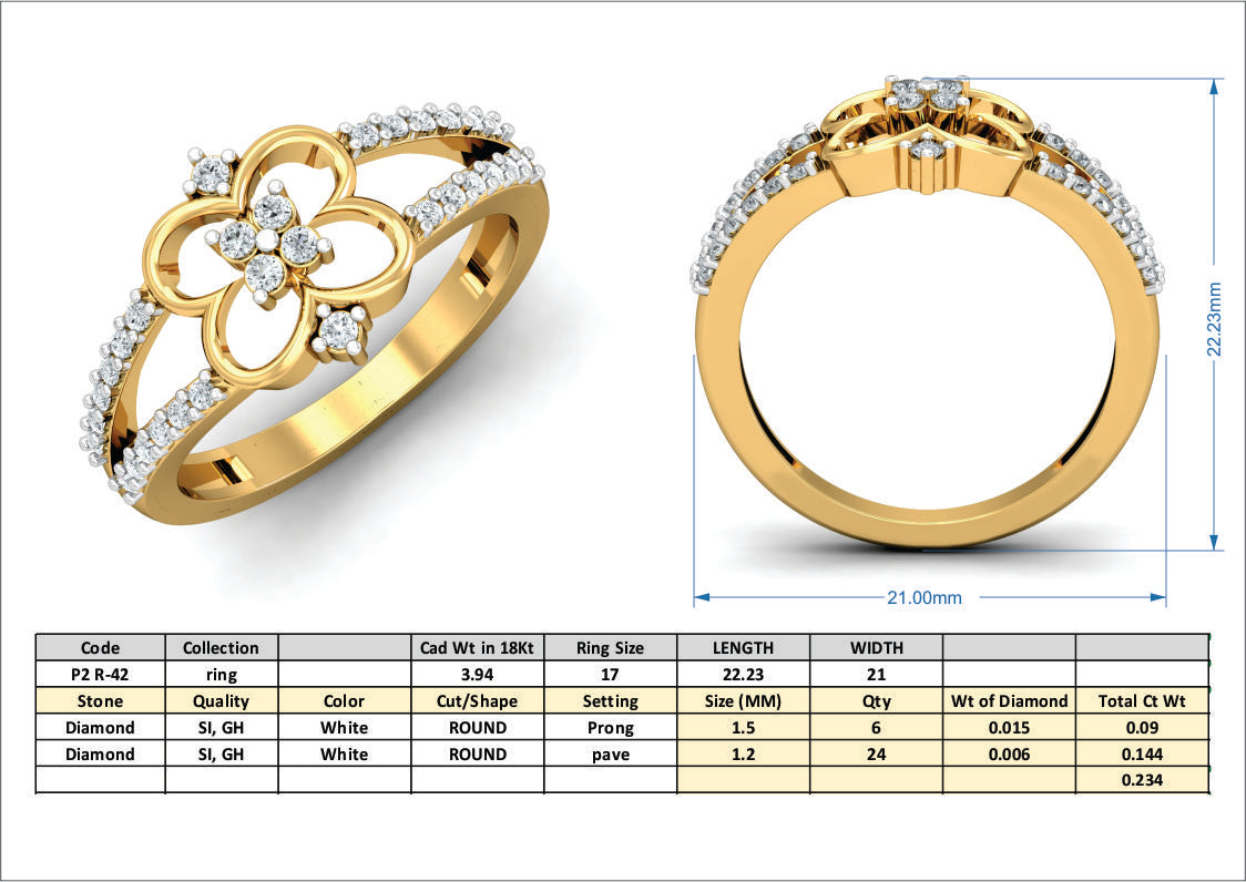 3D Jewelry Files Ring Model 3DM P2 R-42