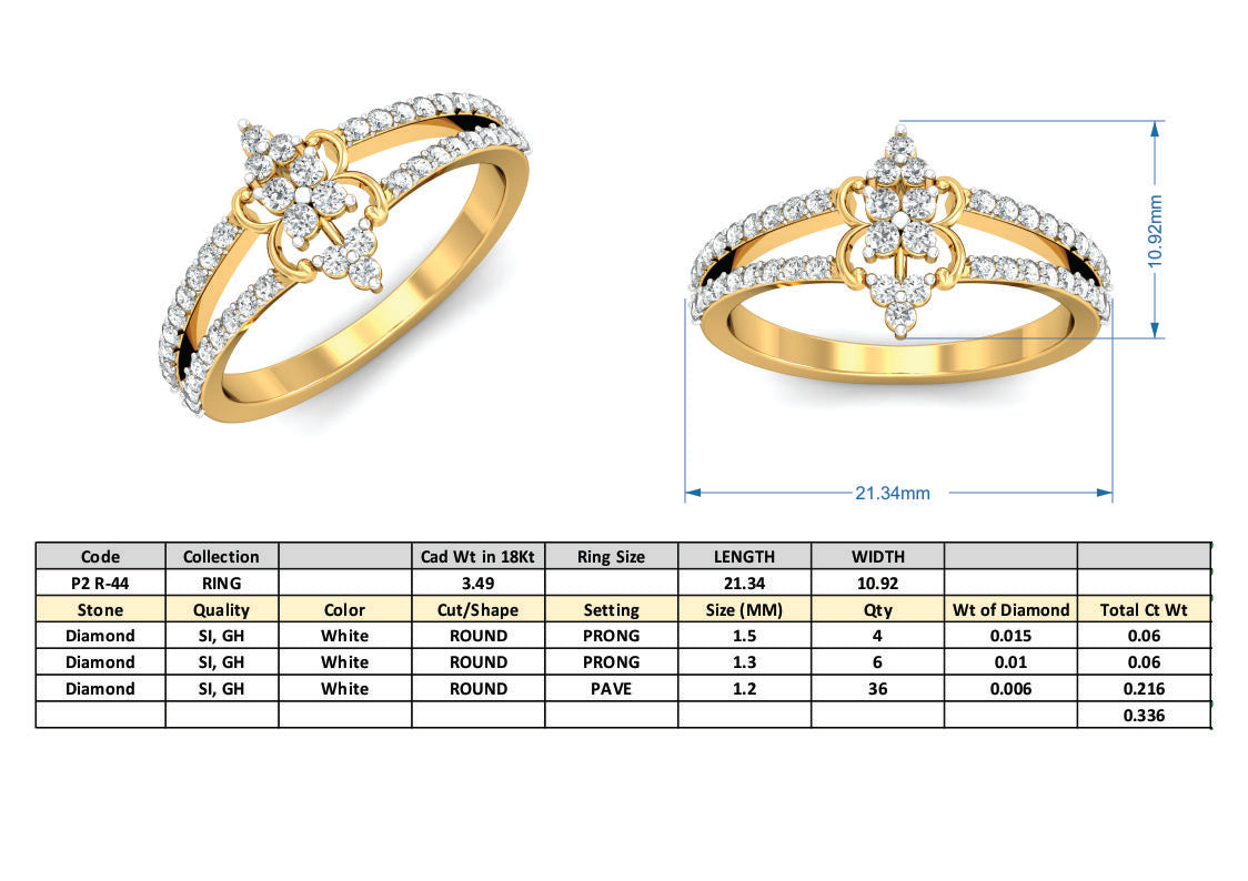 3D Jewelry Files Ring Model 3DM P2 R-44