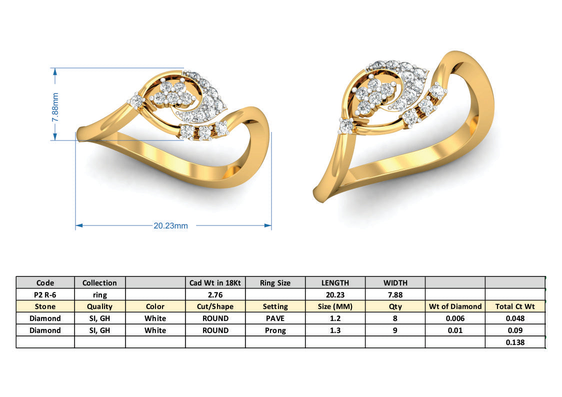 3D Jewelry Files Ring Model 3DM P2 R-6