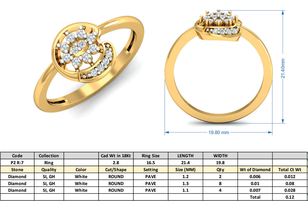 3D Jewelry Files Ring Model 3DM P2 R-7