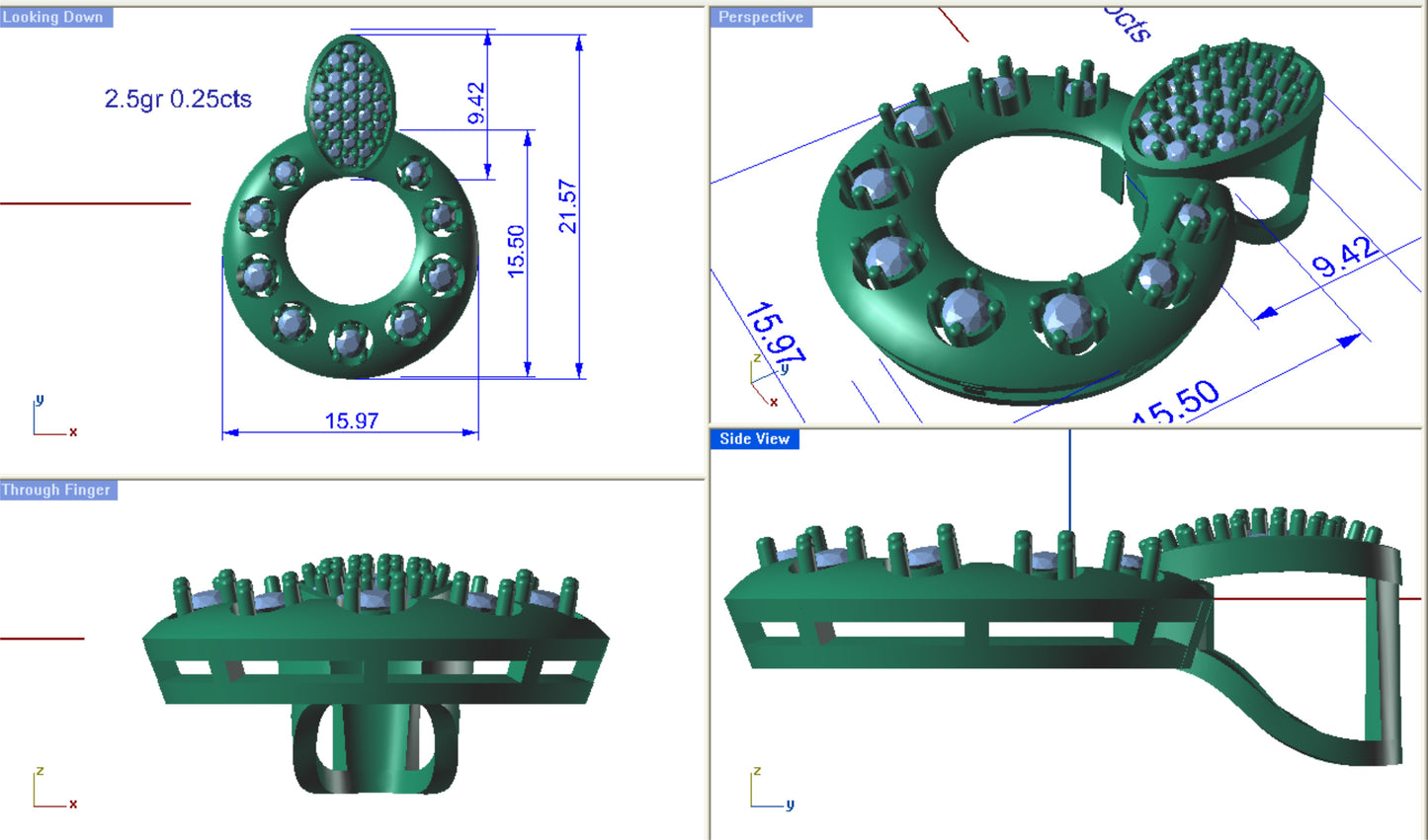3D Jewelry Files Set Model 3DM STL PD1323AF