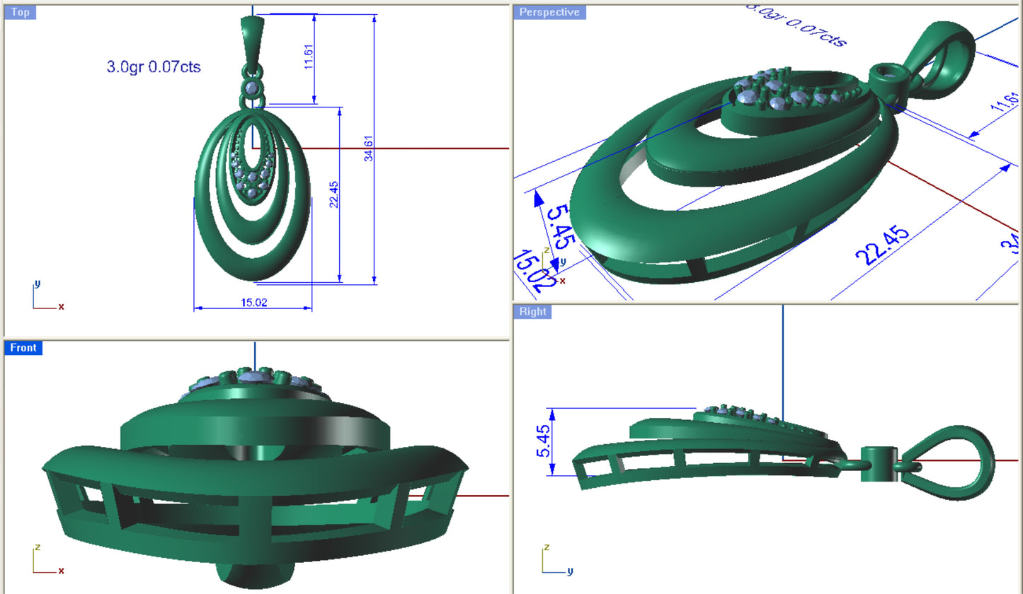 3D Jewelry Files Set Model 3DM STL PD-1332