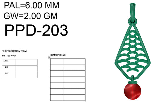 3D Jewelry Files Pendant Model 3DM STL PPD-203-DIA