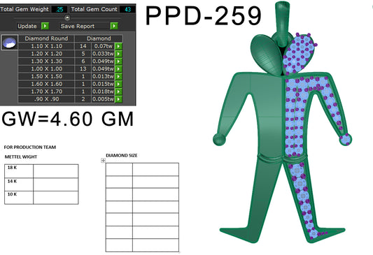 3D Jewelry Files Pendant Model 3DM STL PPD-259 DIA