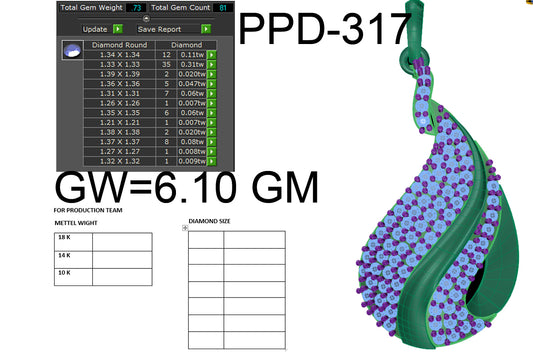 3D Jewelry Files Pendant Model 3DM STL PPD-317 DIA