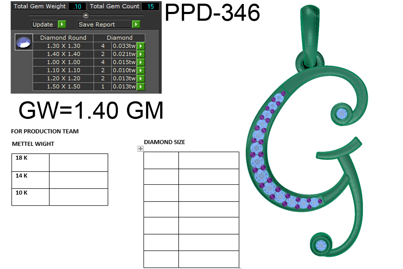 3D Jewelry Files Pendant Model 3DM STL PPD-346 DIA