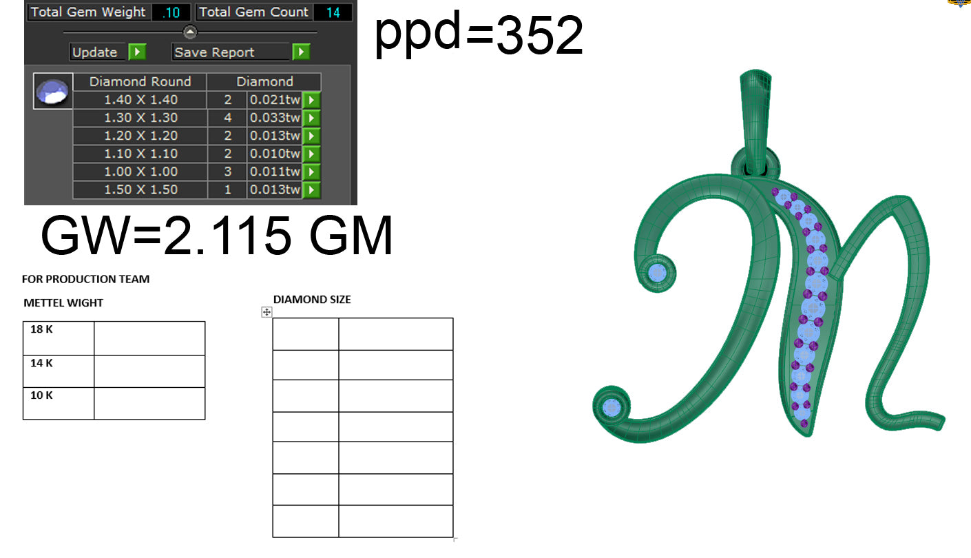 3D Jewelry Files Pendant Model 3DM STL PPD-352 DIA