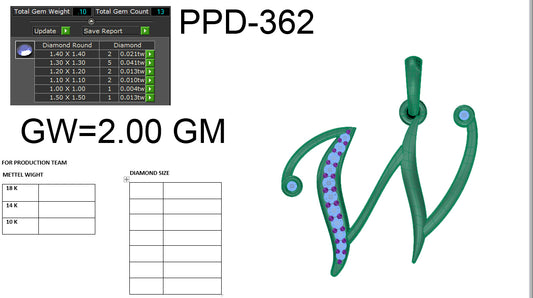 3D Jewelry Files Pendant Model 3DM STL PPD-362 DIA