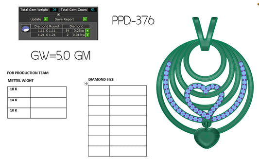 3D Jewelry Files Pendant Model 3DM STL PPD-376-DIA
