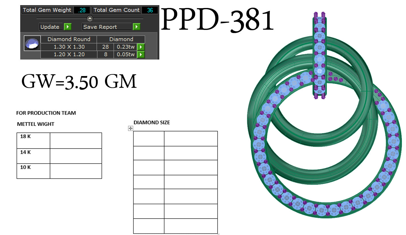 3D Jewelry Files Pendant Model 3DM STL PPD-381-DIA