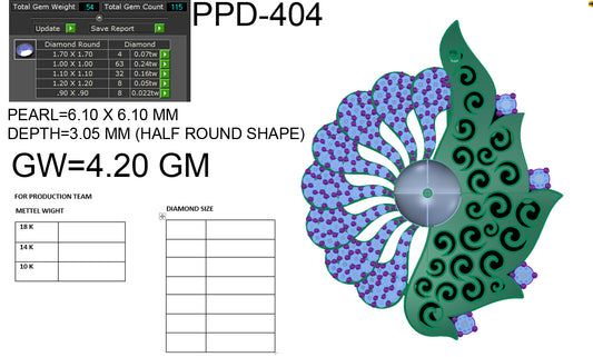 3D Jewelry Files Pendant Model 3DM STL PPD-404 DIA