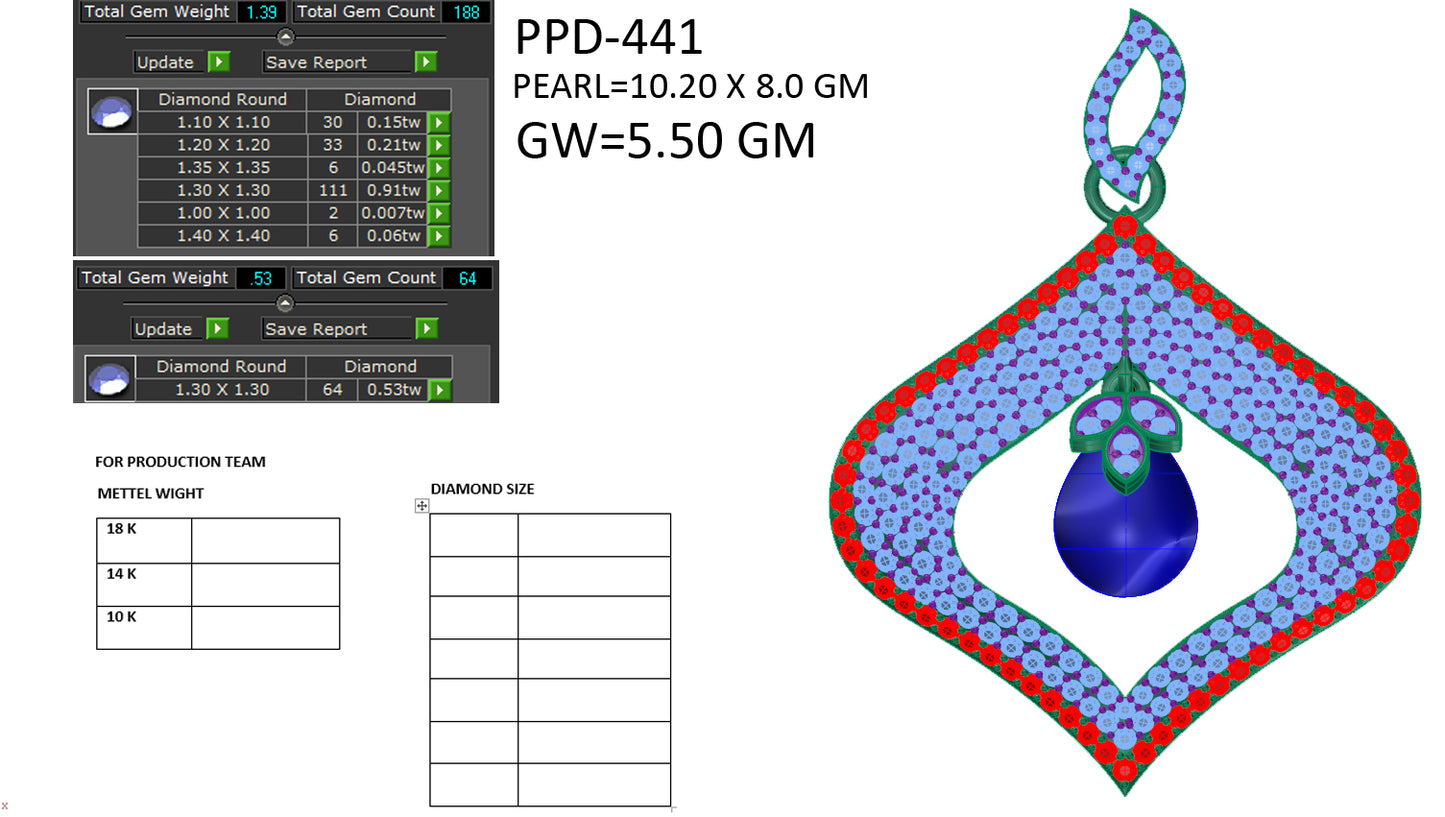 3D Jewelry Files Pendant Model 3DM STL PPD-441-DIA